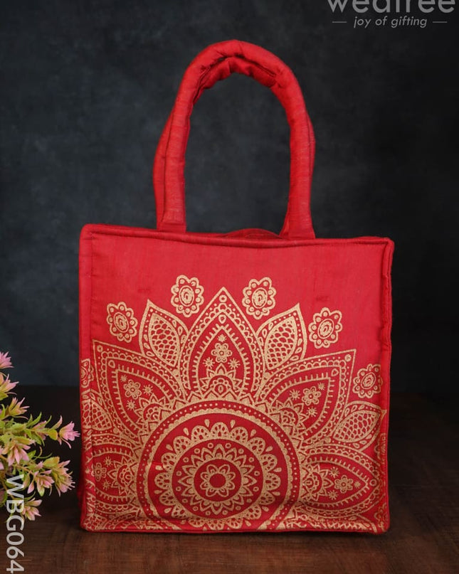 Handbag Silk Fabric With Rope Handle (10 X 10 2.5) - Wbg0644 Hand Bags