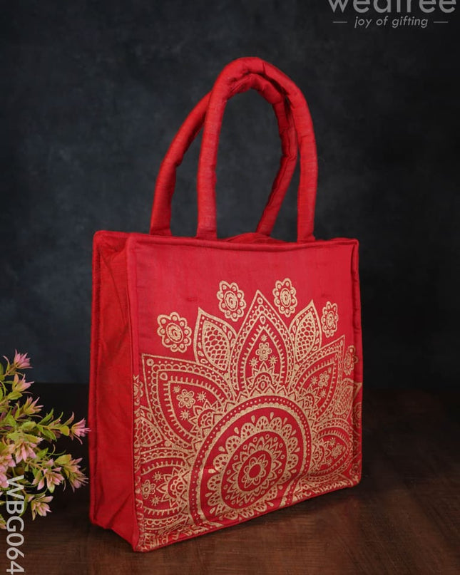 Handbag Silk Fabric With Rope Handle (10 X 10 2.5) - Wbg0644 Hand Bags