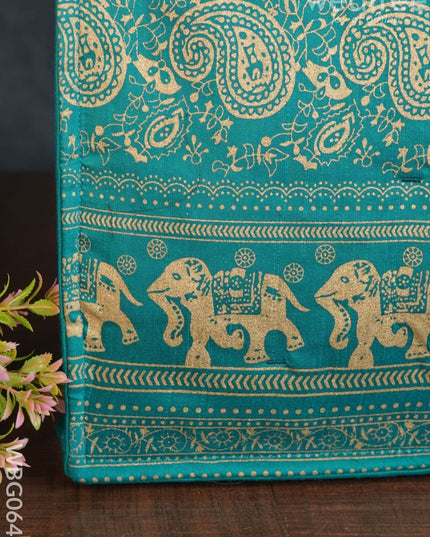 Handbag With All Over Elephant And Floral Prints (14 X 12 1.5) - Wbg0643 Hand Bags