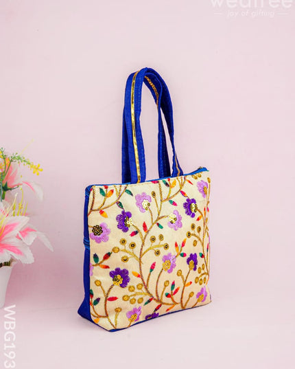 Handbag with Embroidery Design - 10x7 inch - WBG1933 - Hand Bags