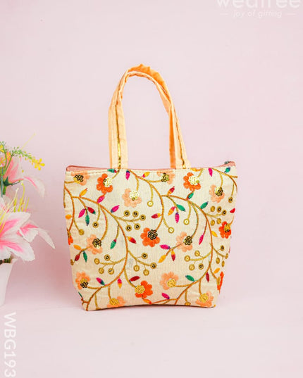 Handbag with Embroidery Design - 10x7 inch - WBG1933 - Hand Bags
