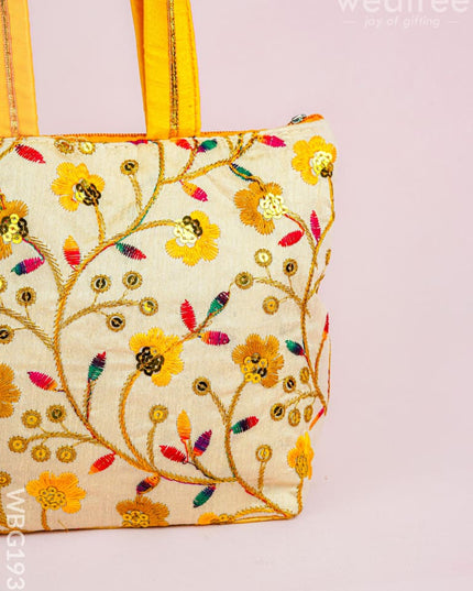Handbag with Embroidery Design - 10x7 inch - WBG1933 - Hand Bags