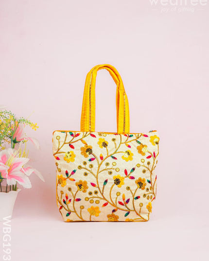 Handbag with Embroidery Design - 10x7 inch - WBG1933 - Hand Bags