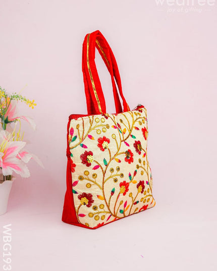 Handbag with Embroidery Design - 10x7 inch - WBG1933 - Hand Bags