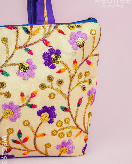 Handbag with Embroidery Design - 10x7 inch - WBG1933 - Hand Bags