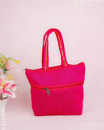 Handbag with Embroidery Design - 10x7 inch - WBG1933 - Hand Bags