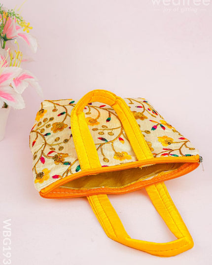 Handbag with Embroidery Design - 10x7 inch - WBG1933 - Hand Bags