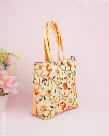 Handbag with Embroidery Design - 10x7 inch - WBG1933 - Hand Bags