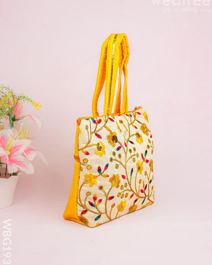 Handbag with Embroidery Design - 10x7 inch - WBG1933 - Hand Bags
