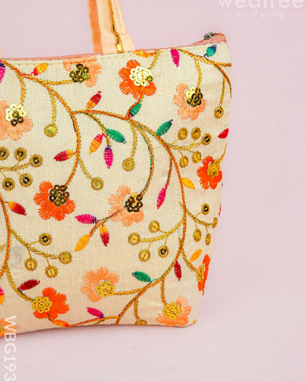 Handbag with Embroidery Design - 10x7 inch - WBG1933 - Hand Bags