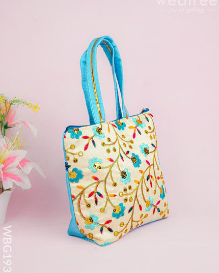 Handbag with Embroidery Design - 10x7 inch - WBG1933 - Hand Bags