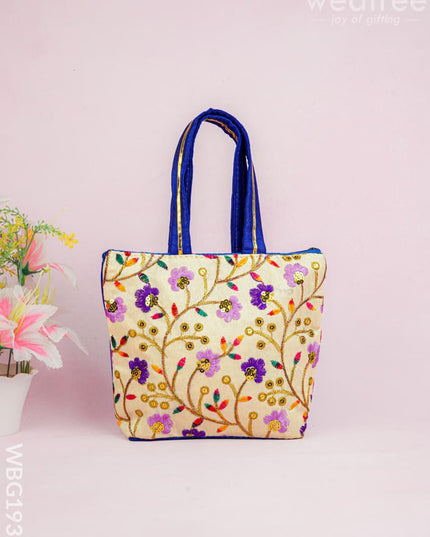 Handbag with Embroidery Design - 10x7 inch - WBG1933 - Hand Bags