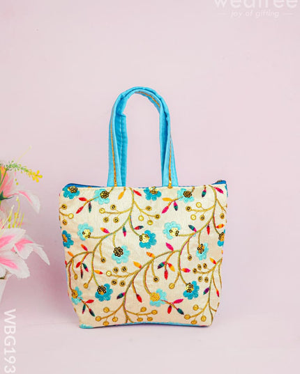 Handbag with Embroidery Design - 10x7 inch - WBG1933 - Hand Bags