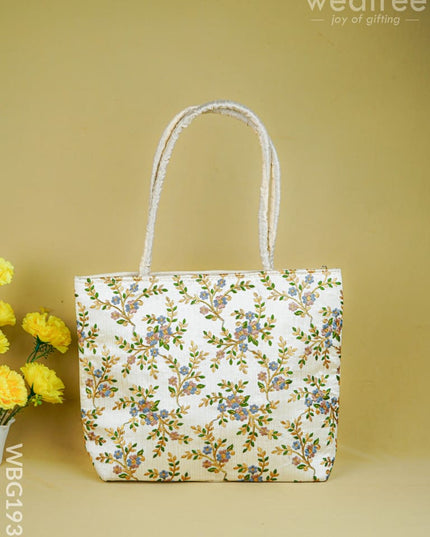 Handbag with Embroidery Design - 14x11 inch - WBG1931 - Hand Bags