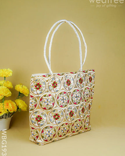 Handbag with Embroidery Design - 14x11 inch - WBG1931 - Hand Bags
