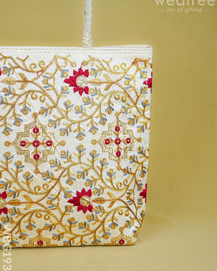 Handbag with Embroidery Design - 14x11 inch - WBG1931 - Hand Bags