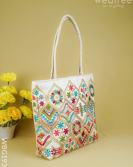 Handbag with Embroidery Design - 14x11 inch - WBG1931 - Hand Bags