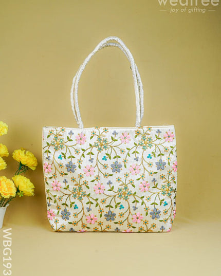 Handbag with Embroidery Design - 14x11 inch - WBG1931 - Hand Bags