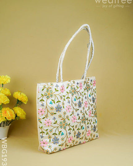 Handbag with Embroidery Design - 14x11 inch - WBG1931 - Hand Bags
