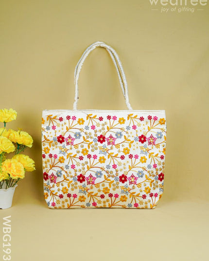 Handbag with Embroidery Design - 14x11 inch - WBG1931 - Hand Bags