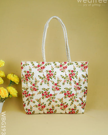 Handbag with Embroidery Design - 14x11 inch - WBG1931 - Hand Bags