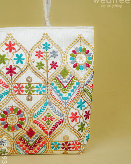 Handbag with Embroidery Design - 14x11 inch - WBG1931 - Hand Bags