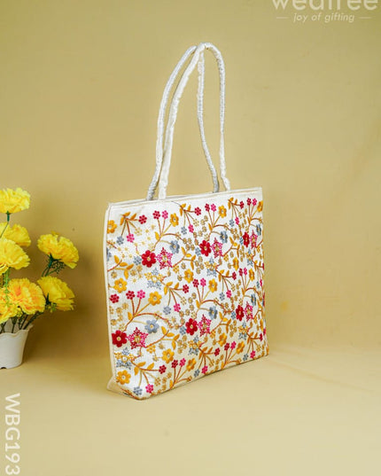 Handbag with Embroidery Design - 14x11 inch - WBG1931 - Hand Bags