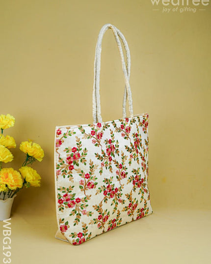Handbag with Embroidery Design - 14x11 inch - WBG1931 - Hand Bags