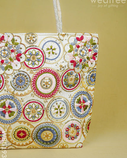 Handbag with Embroidery Design - 14x11 inch - WBG1931 - Hand Bags