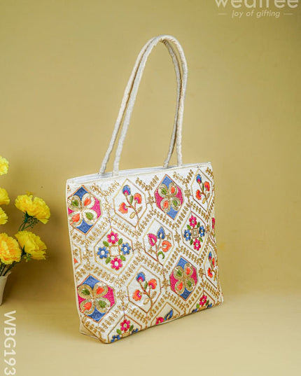 Handbag with Embroidery Design - 14x11 inch - WBG1931 - Hand Bags