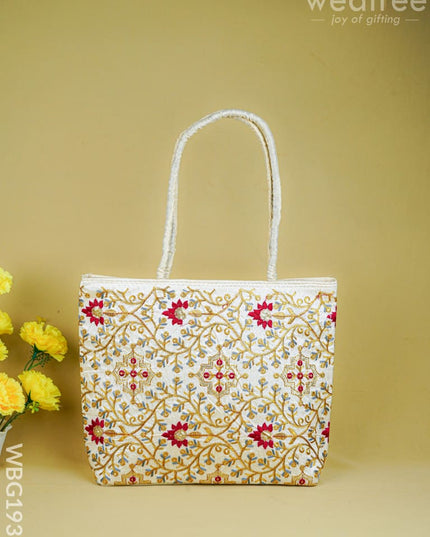 Handbag with Embroidery Design - 14x11 inch - WBG1931 - Hand Bags