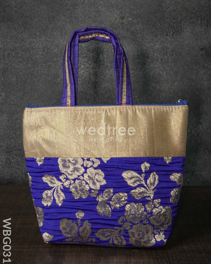 Handbag With Golden Floral Printed Design - Wbg0319 Hand Bags