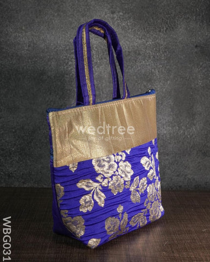 Handbag With Golden Floral Printed Design - Wbg0319 Hand Bags