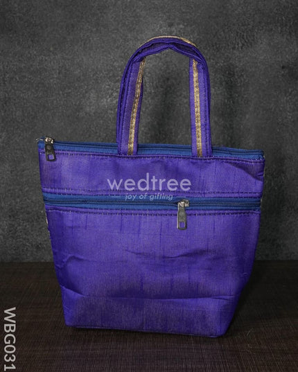 Handbag With Golden Floral Printed Design - Wbg0319 Hand Bags