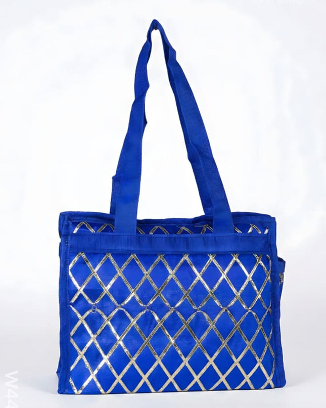 Handbag with Golden Lace Work - W4496 - Hand Bags