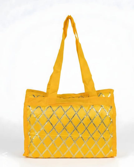 Handbag with Golden Lace Work - W4496 - Hand Bags