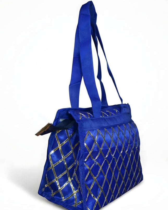 Handbag with Golden Lace Work - W4496 - Hand Bags