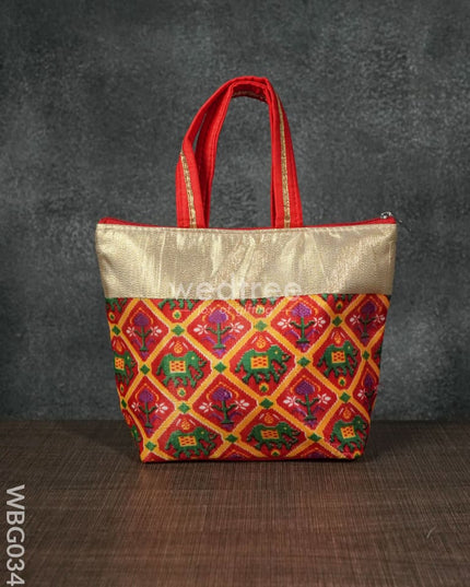 Handbag With Multicoloured Patola Print -3Inches - Wbg0348 Hand Bags