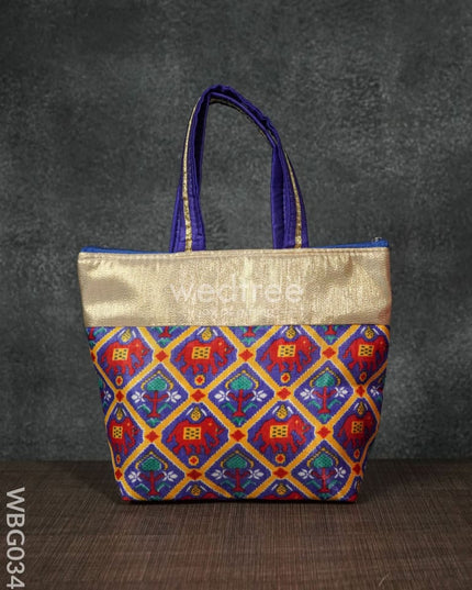 Handbag With Multicoloured Patola Print -3Inches - Wbg0348 Hand Bags