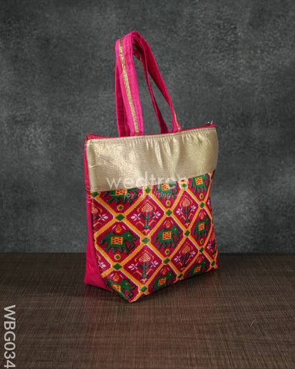 Handbag With Multicoloured Patola Print -3Inches - Wbg0348 Hand Bags