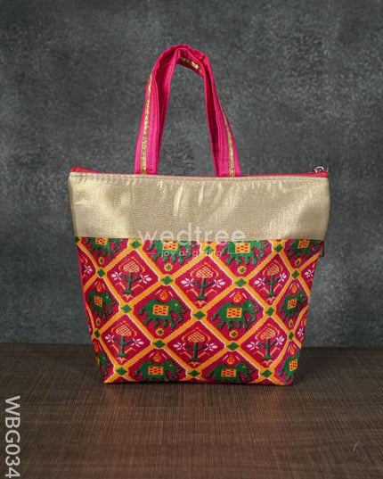 Handbag With Multicoloured Patola Print -3Inches - Wbg0348 Hand Bags