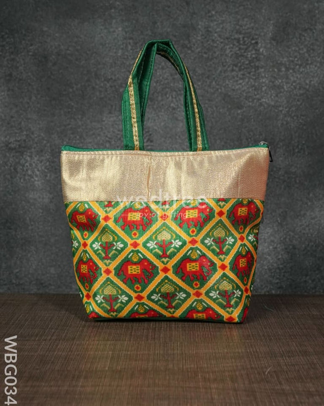 Handbag With Multicoloured Patola Print -3Inches - Wbg0348 Hand Bags