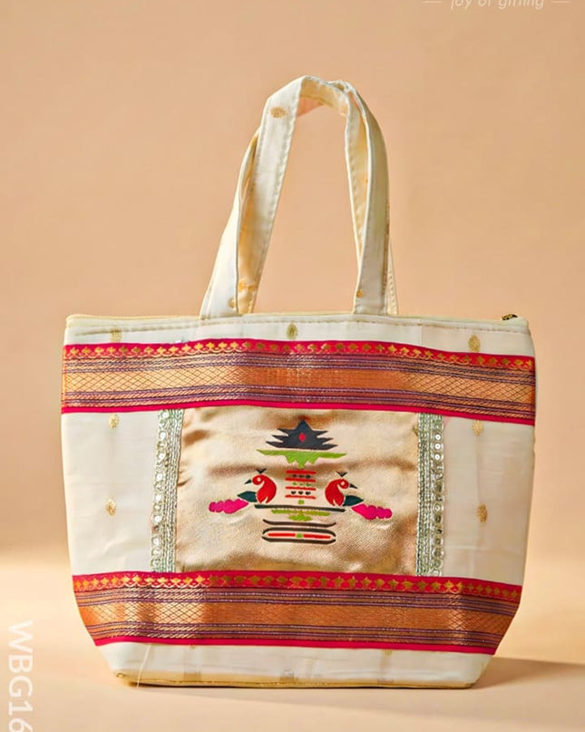 Handbag with Paithani Design - WBG1610 - Hand Bags