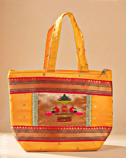 Handbag with Paithani Design - WBG1610 - Hand Bags