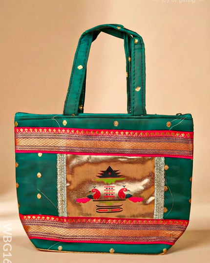 Handbag with Paithani Design - WBG1610 - Hand Bags
