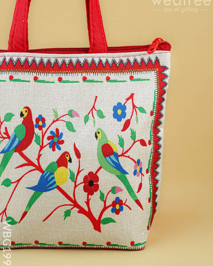 Handbag with Parrot Design - 9 inch - WBG1996 - Hand Bags