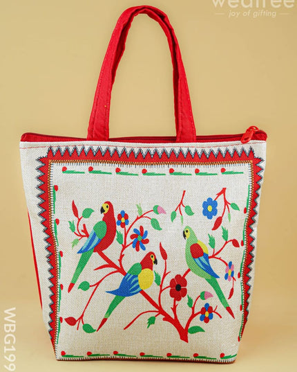 Handbag with Parrot Design - 9 inch - WBG1996 - Hand Bags
