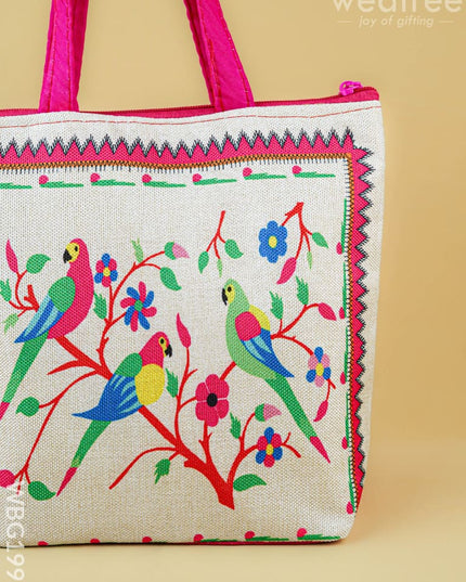 Handbag with Parrot Design - 9 inch - WBG1996 - Hand Bags