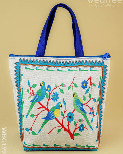 Handbag with Parrot Design - 9 inch - WBG1996 - Hand Bags