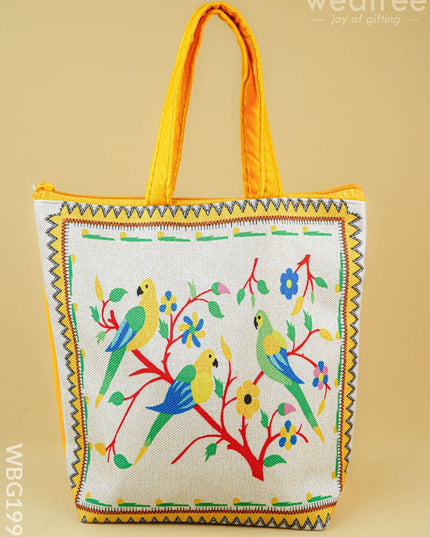 Handbag with Parrot Design - 9 inch - WBG1996 - Hand Bags